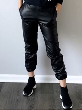 Zara faux leather joggers
